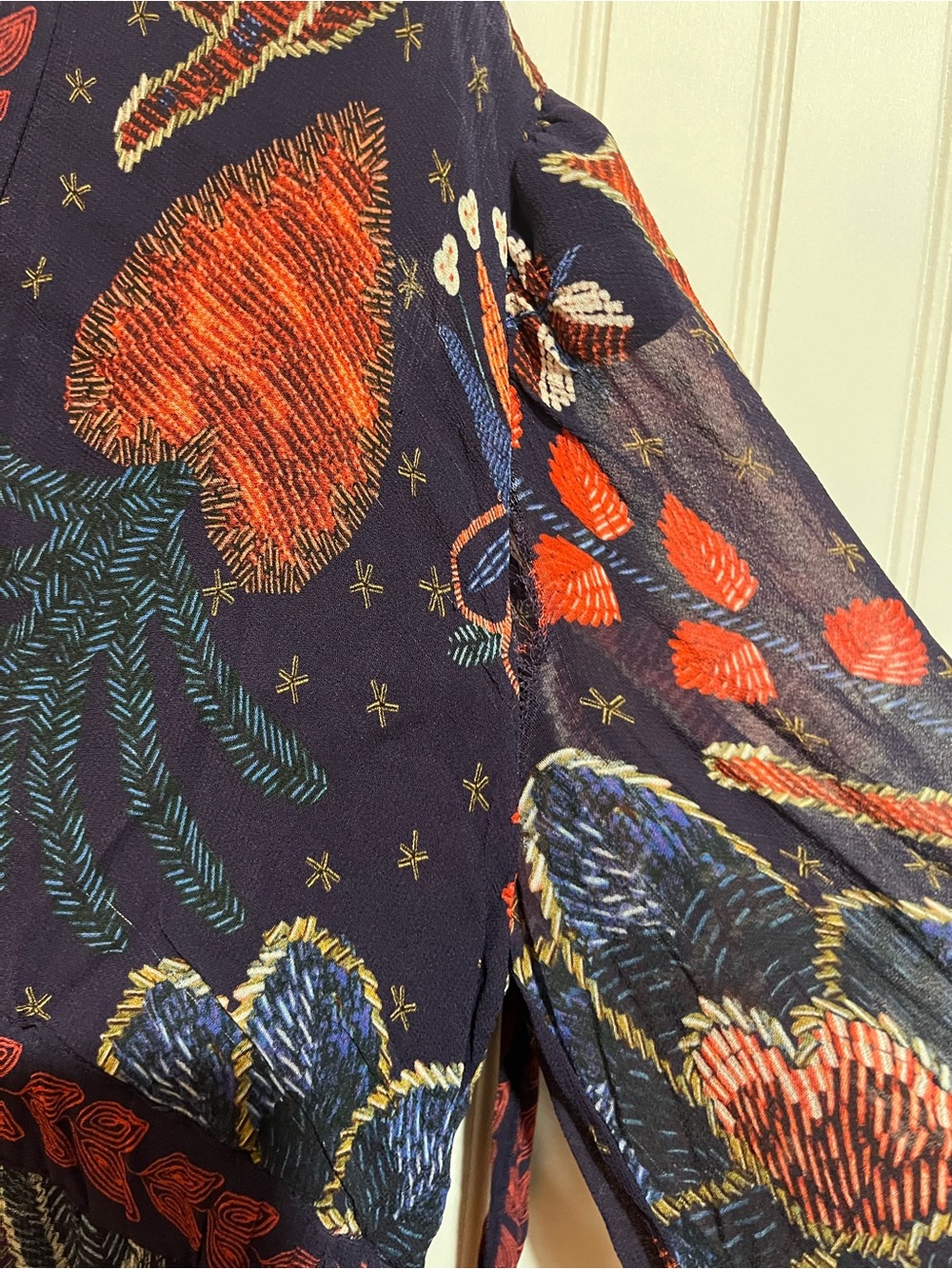 FARM Rio Deep Purple Floral Maxi Dress with Red & Blue Accents - Picture 8 of 9